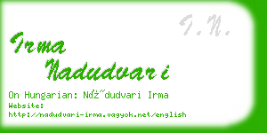 irma nadudvari business card